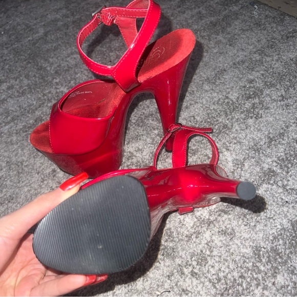 PLEASER ADORE 709 RED 7 INCH HEEL - Picture 3 of 4